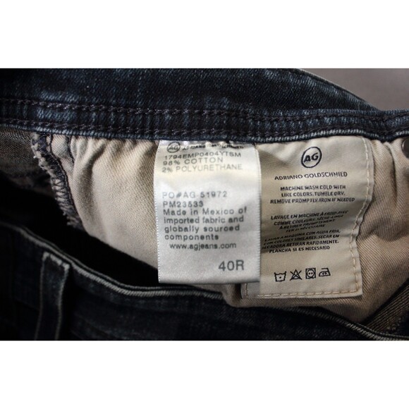 AG Adriano Goldschmied The Everett Slim Straight Jeans Men Blue Distressed 40X30 - Picture 12 of 13